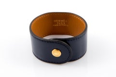 Hermes - Bracelet Médor en cuir marine