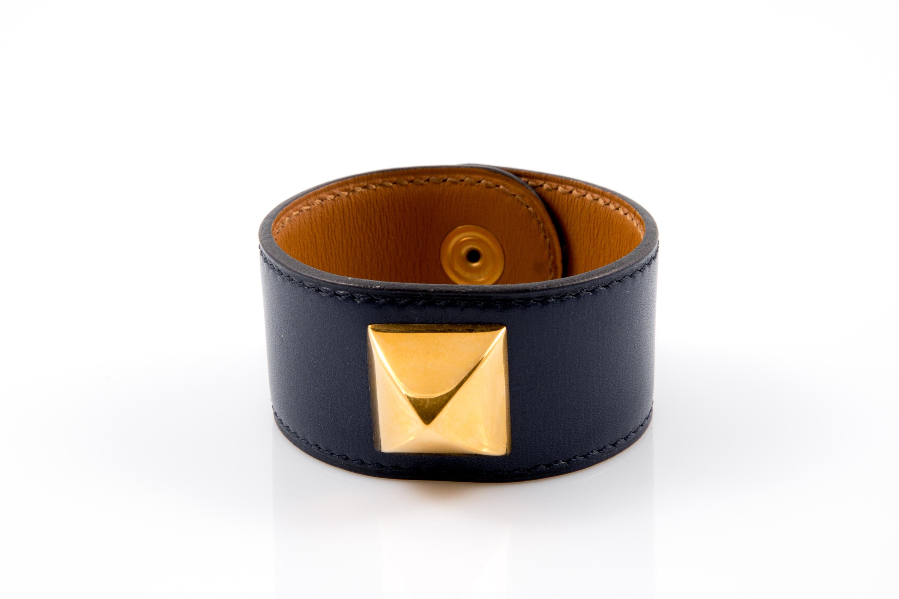 Donna Bracciale Medor in pelle di Hermes Navy in vendita