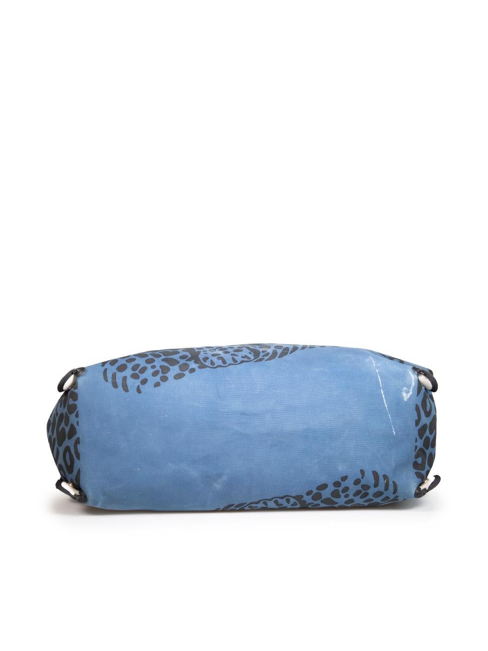 Hermès Navy Leopard Pattern Large Tote Bag In Good Condition In London, GB
