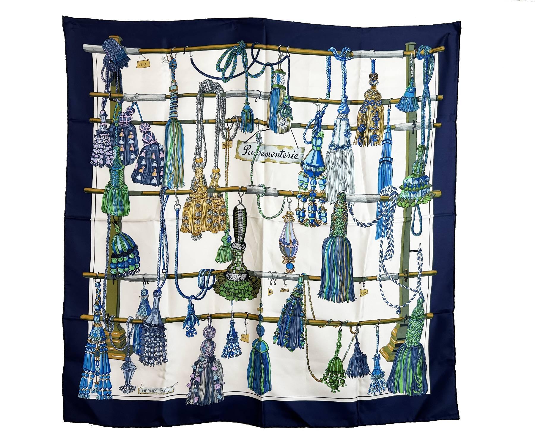 Hermes Navy Passementerie Tassel Scarf

* 100% Silk
* Made in France

-Approximately 35