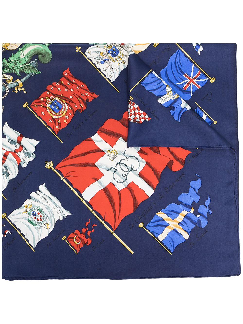 Hermes Navy Pavois by Ledoux Silk Scarf 1