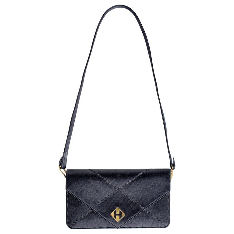 Hermès Navy Satin Evening Bag For Sale at 1stDibs