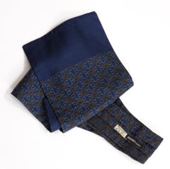Hermes Navy Silk Ascot Scarf