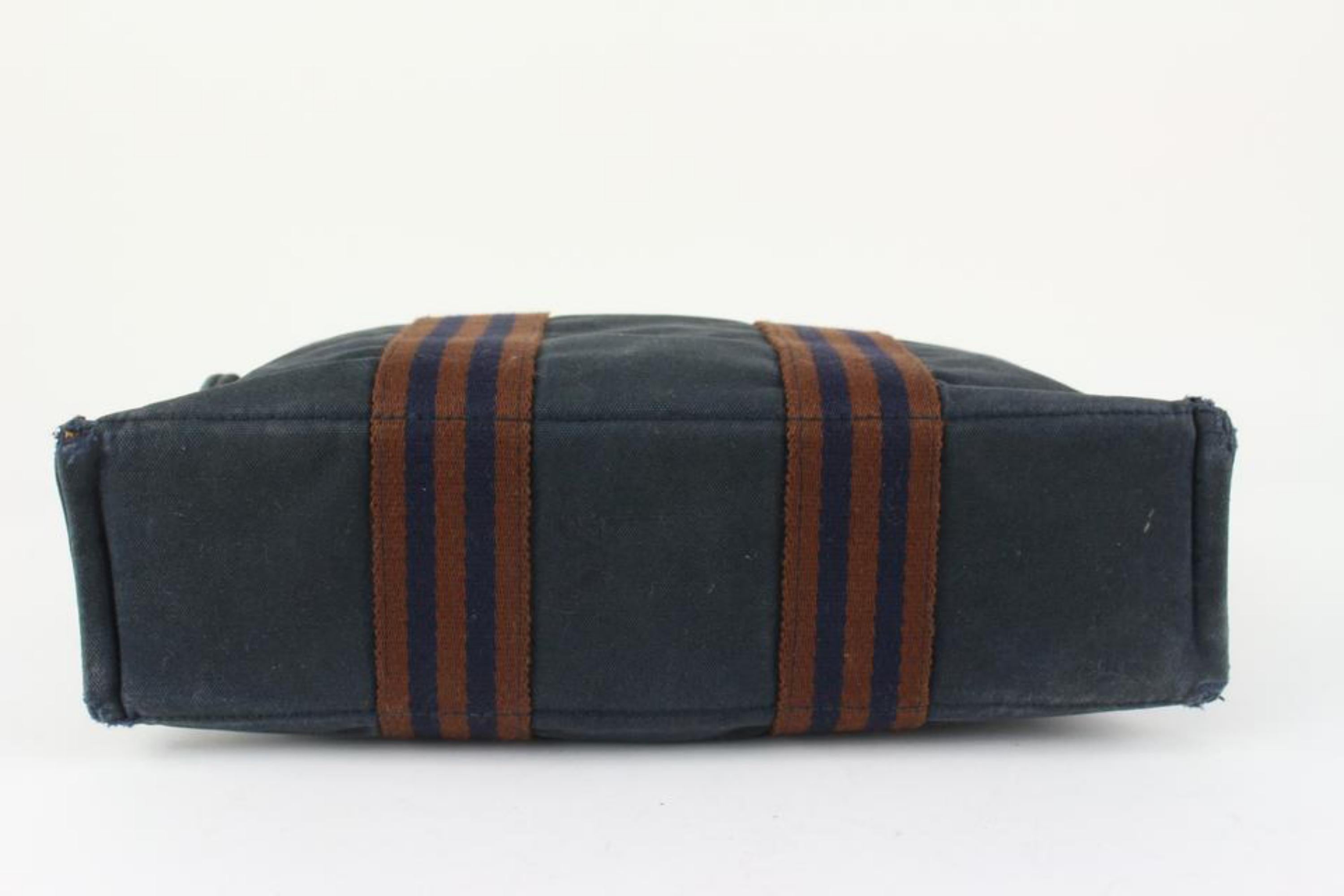 Hermès Navy Striped Fourre Tout PM Tote Bag 1216h2 For Sale 1