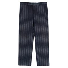 Hermes Navy Striped Straight Leg Trousers