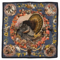 Hermès Navy Texas Wildlife Scarf Oliver
