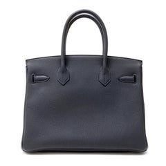 Hermès Navy Togo 30 cm Officier Birkin Bag