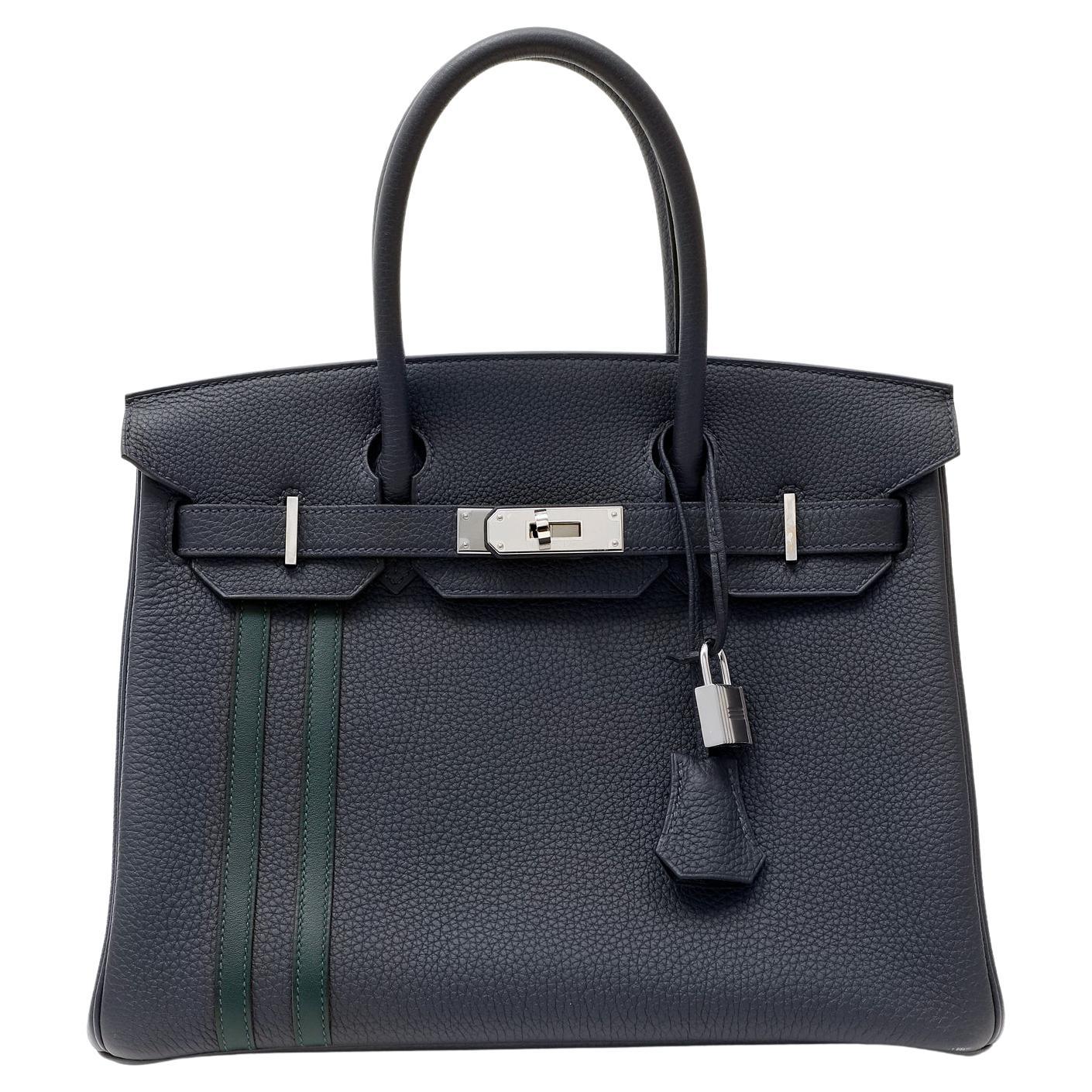 Hermès Navy Togo 30 cm Officier Birkin Bag