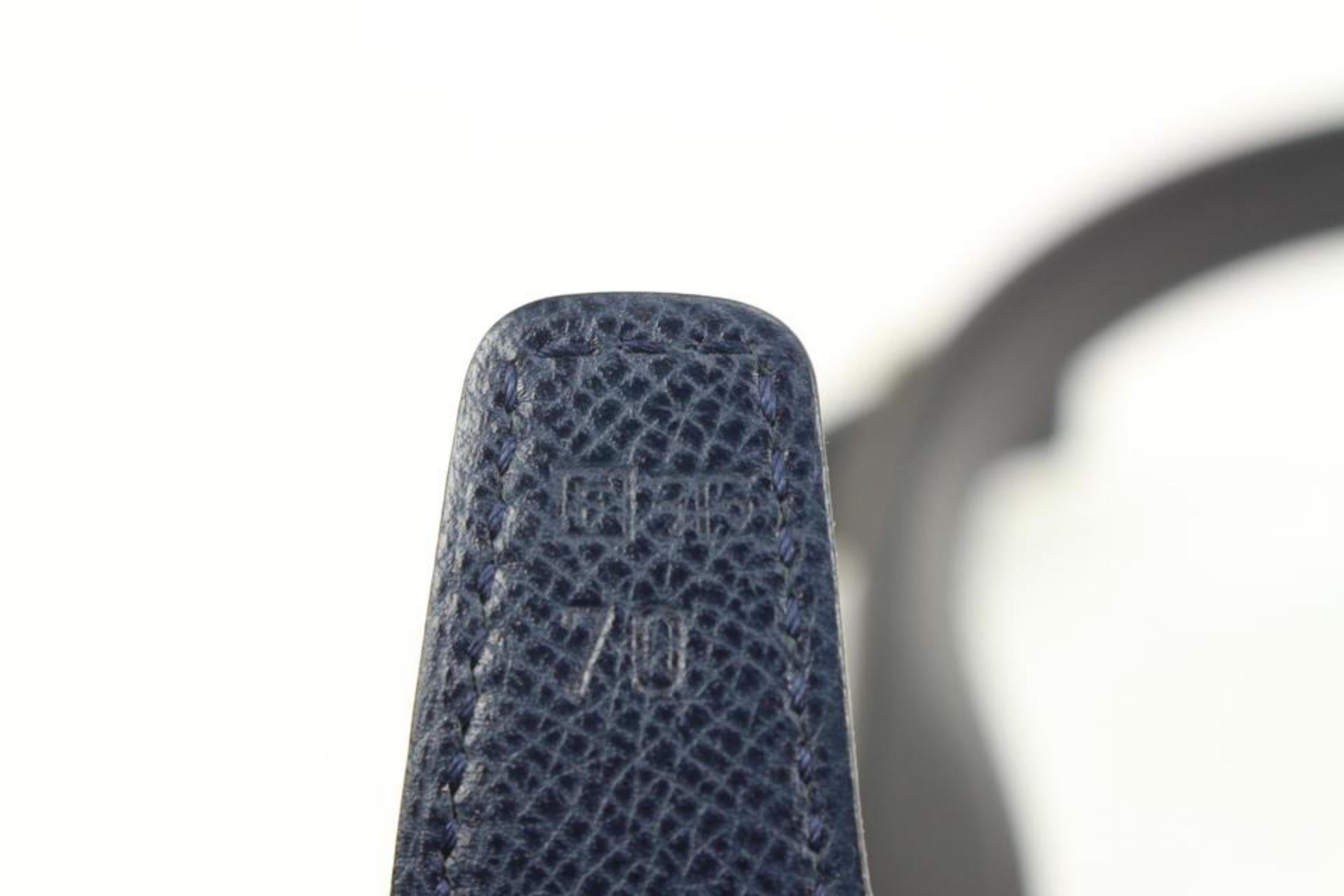 Kit ceinture Hermès Navy x Black x Silver 24mm réversible avec logo H  1h425s Pour femmes en vente
