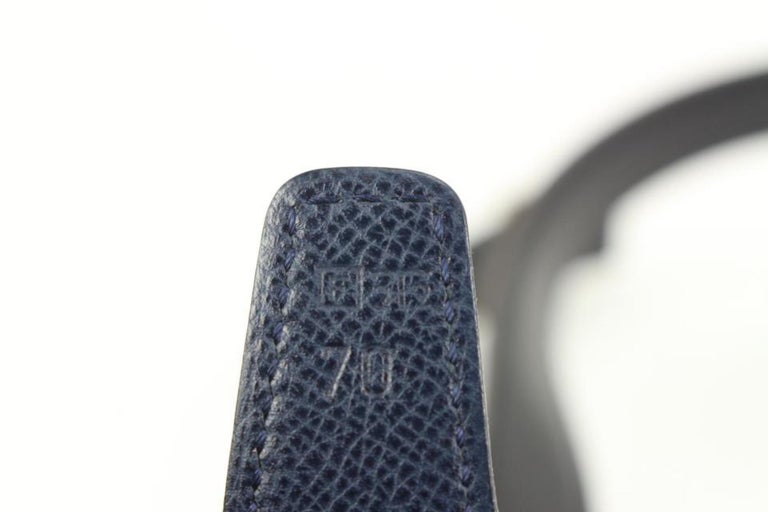 Hermès Navy x Black x Silver 24mm Reversible H Logo Belt Kit  display picture 1