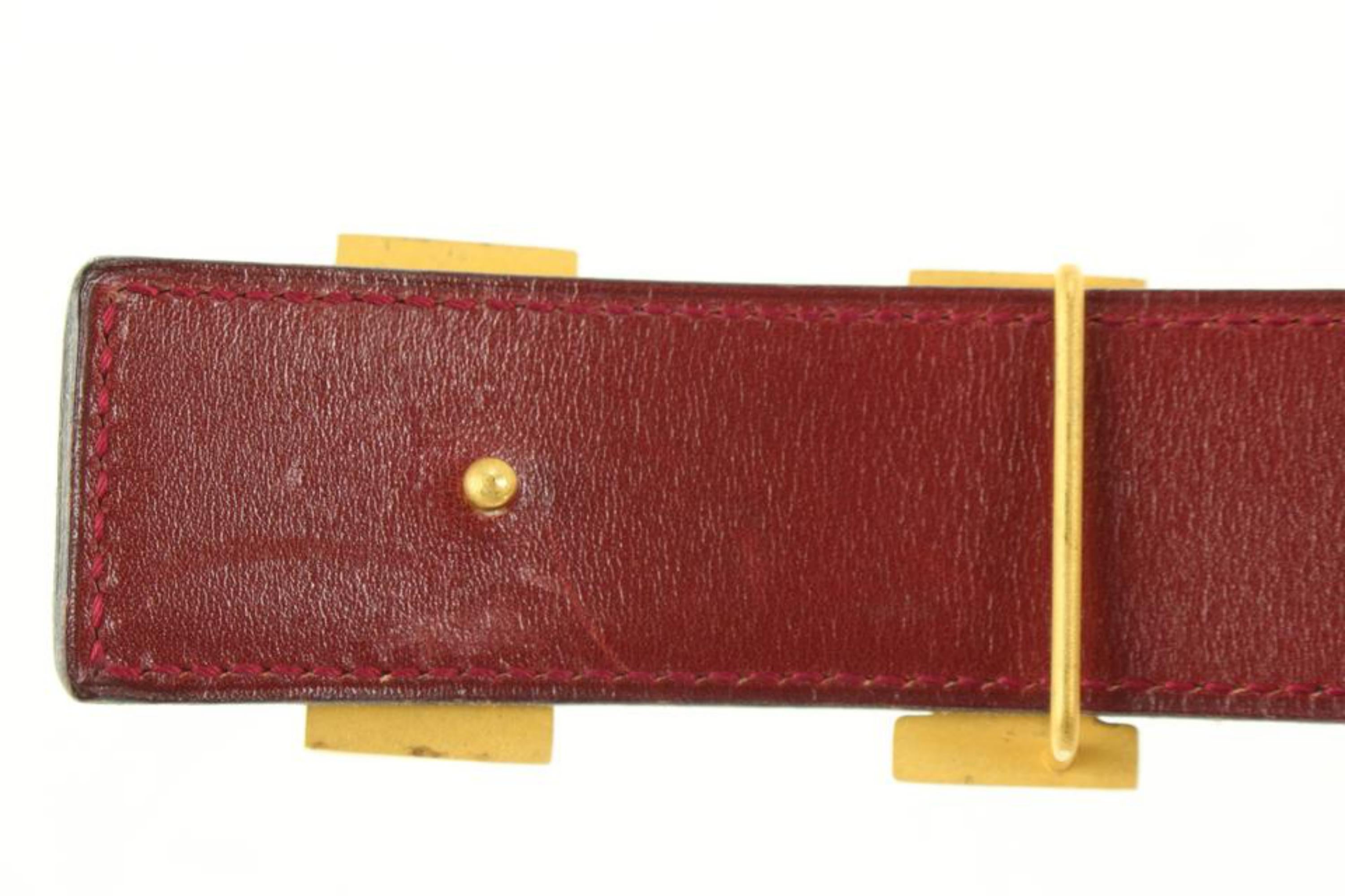 Gris Kit ceinture logo H réversible 32mm Hermès marine x bourgogne x or 73h429s en vente