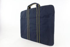 Hermès Navy x Green Stripe Herline Briefcase Attache 23her721