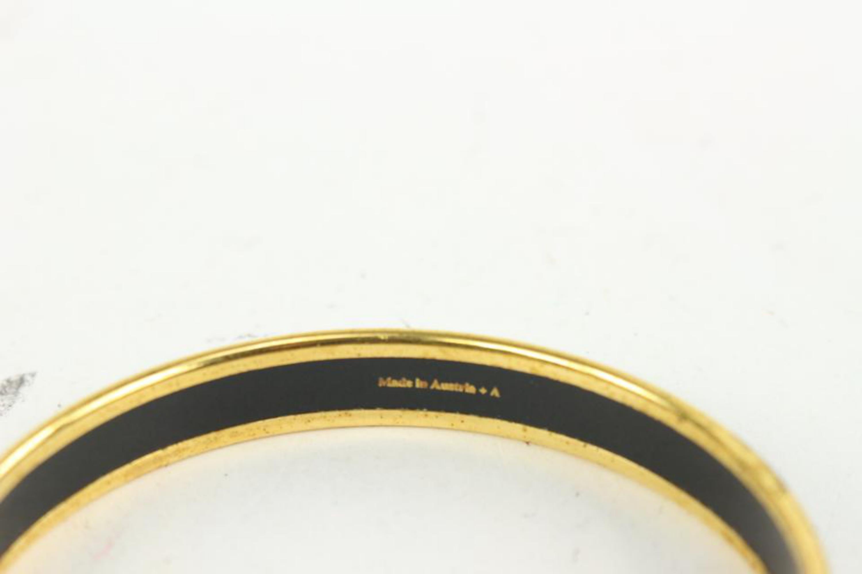 Hermès Navy x Green x Gold Enamel Cloisonne PM Bangle Bracelet 101h13 For Sale 1