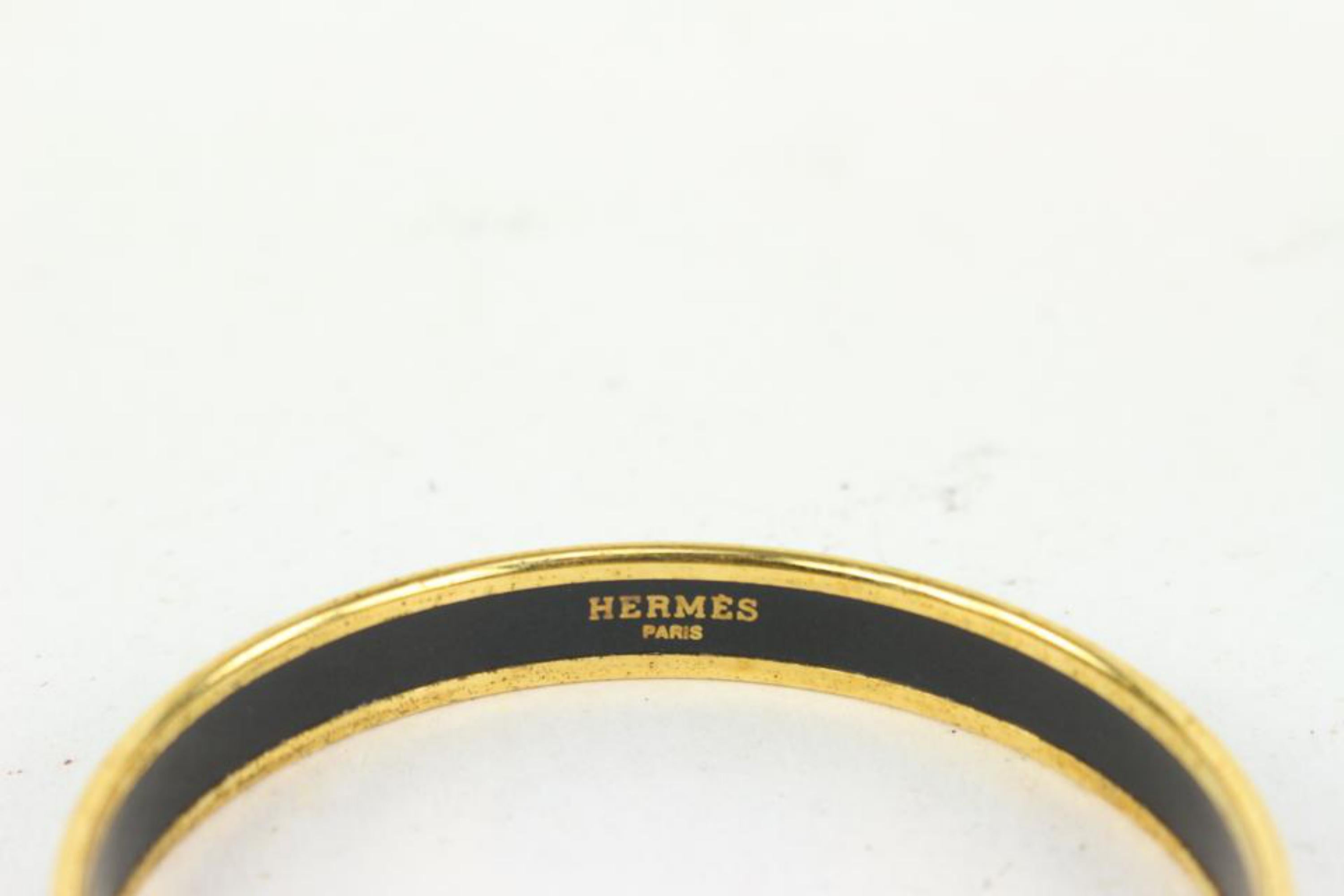 Hermès Navy x Green x Gold Enamel Cloisonne PM Bangle Bracelet 101h13 For Sale 2