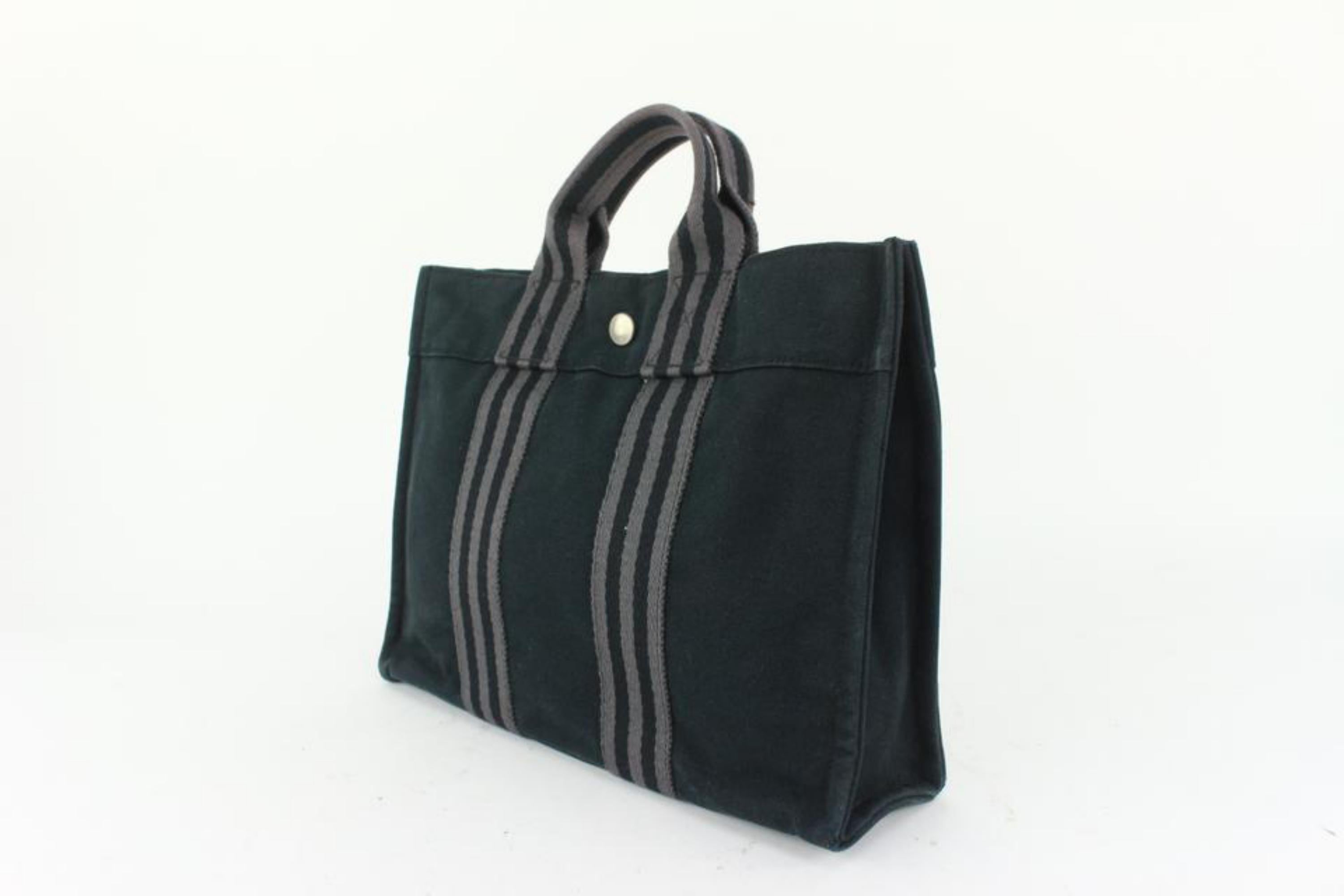 Hermès Navy x Grey Fourre Tout Shopper Tote Bag  927her46 6