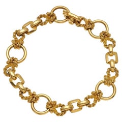 Hermès necklace and bracelet set - 1970s 18K gold nautical rope knot link 