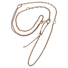Hermes Chaine D'Ancre Punk Diamond 18k Rose Gold Necklace
