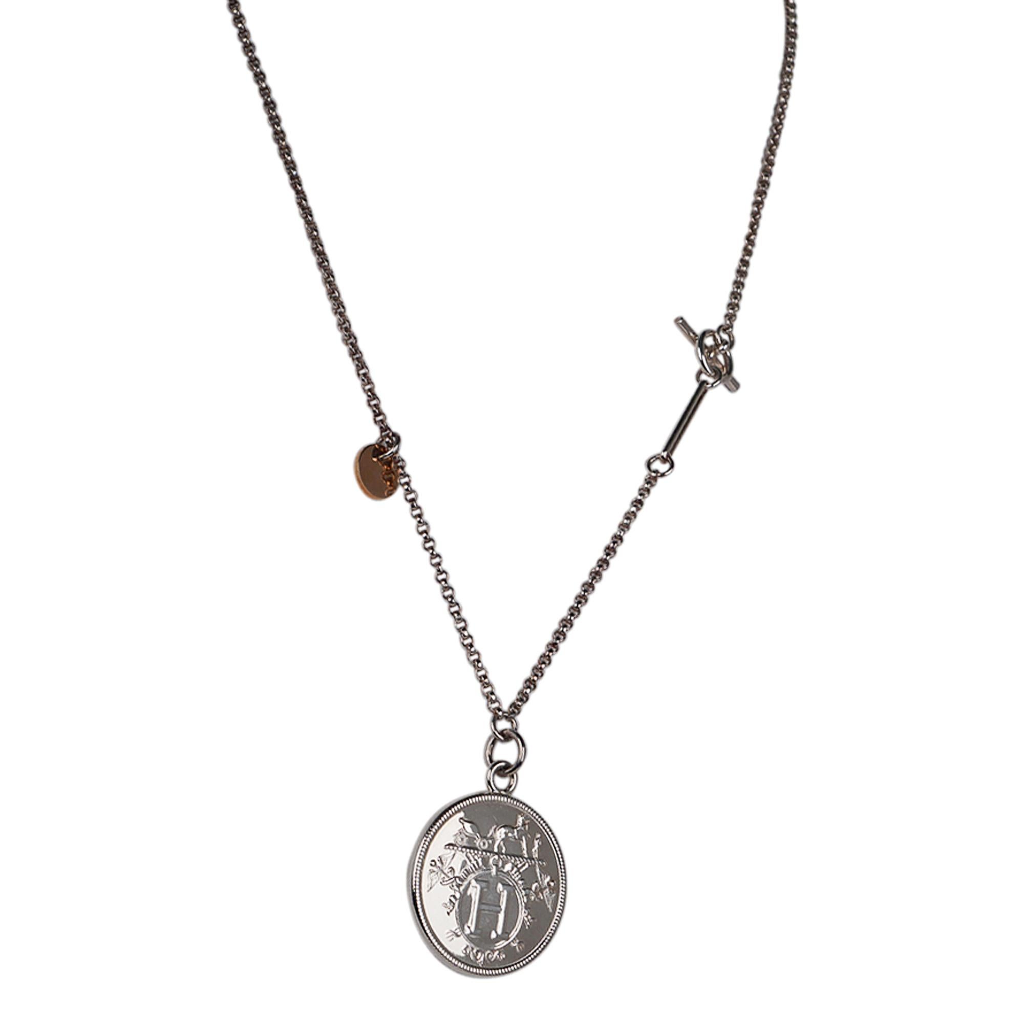 Collier Hermes Ex-Libris en argent massif Modèle moyen 4