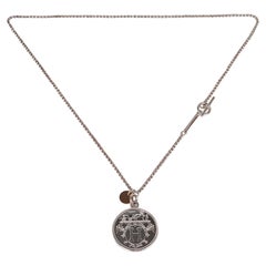 Collier Hermes Ex-Libris en argent massif Modèle moyen