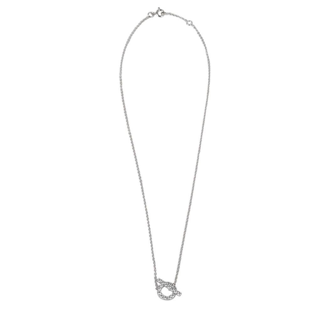 Women's Hermes Necklace Finesse Diamond 18K White Gold New