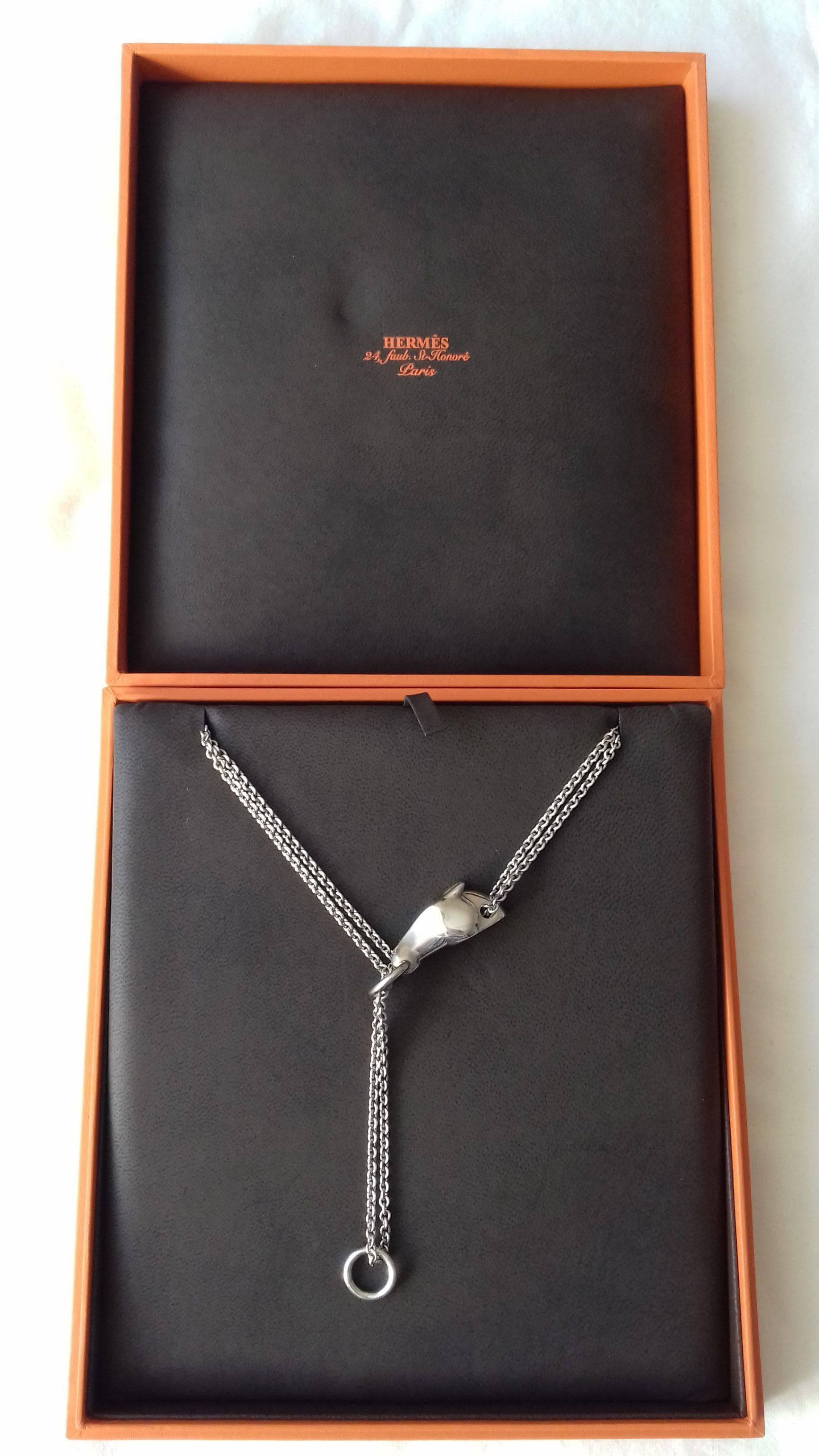 Hermes Necklace Sautoir GALOP Horse Equestrian Silver 925 MM In Box 3