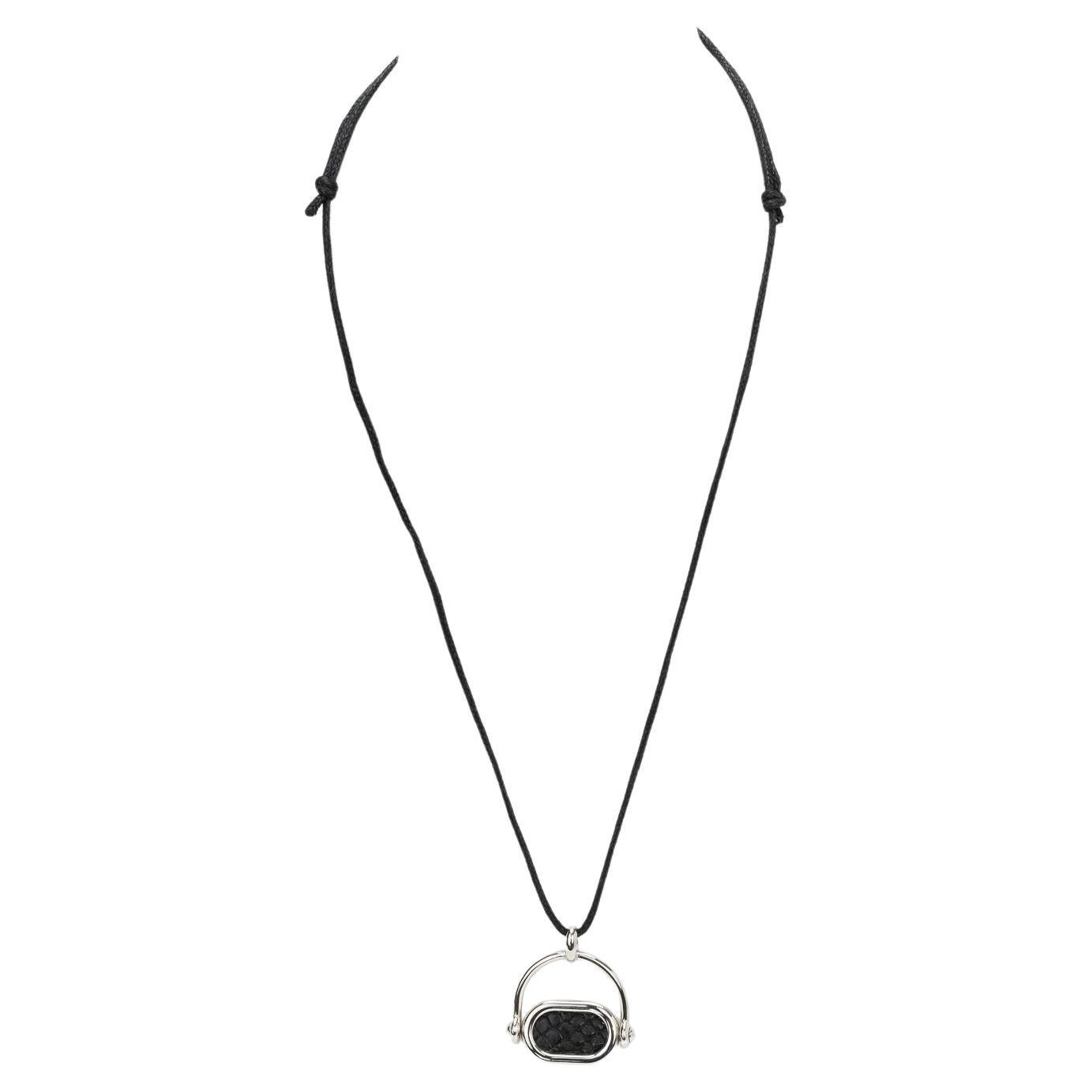 Collana Hermès A. Silver in pelle di serpente in vendita