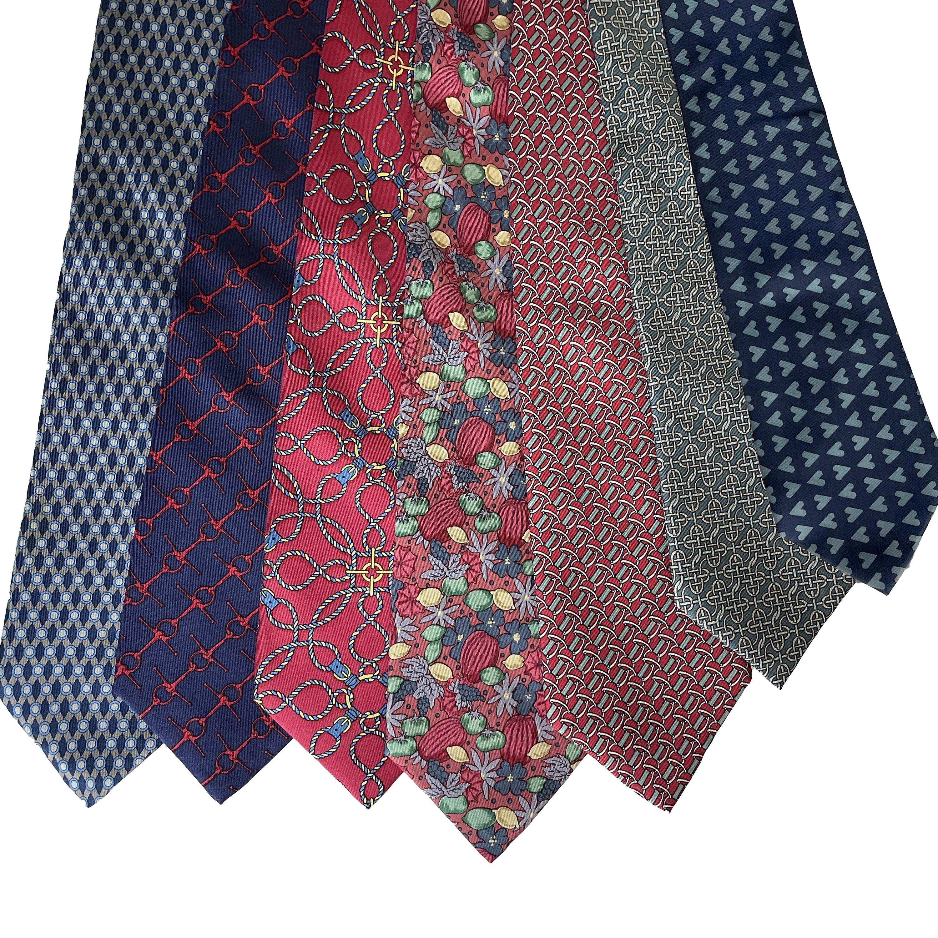 Hermes Necktie Lot of 34 Ties Mens Luxury Silk Rare Vintage Patterns 1