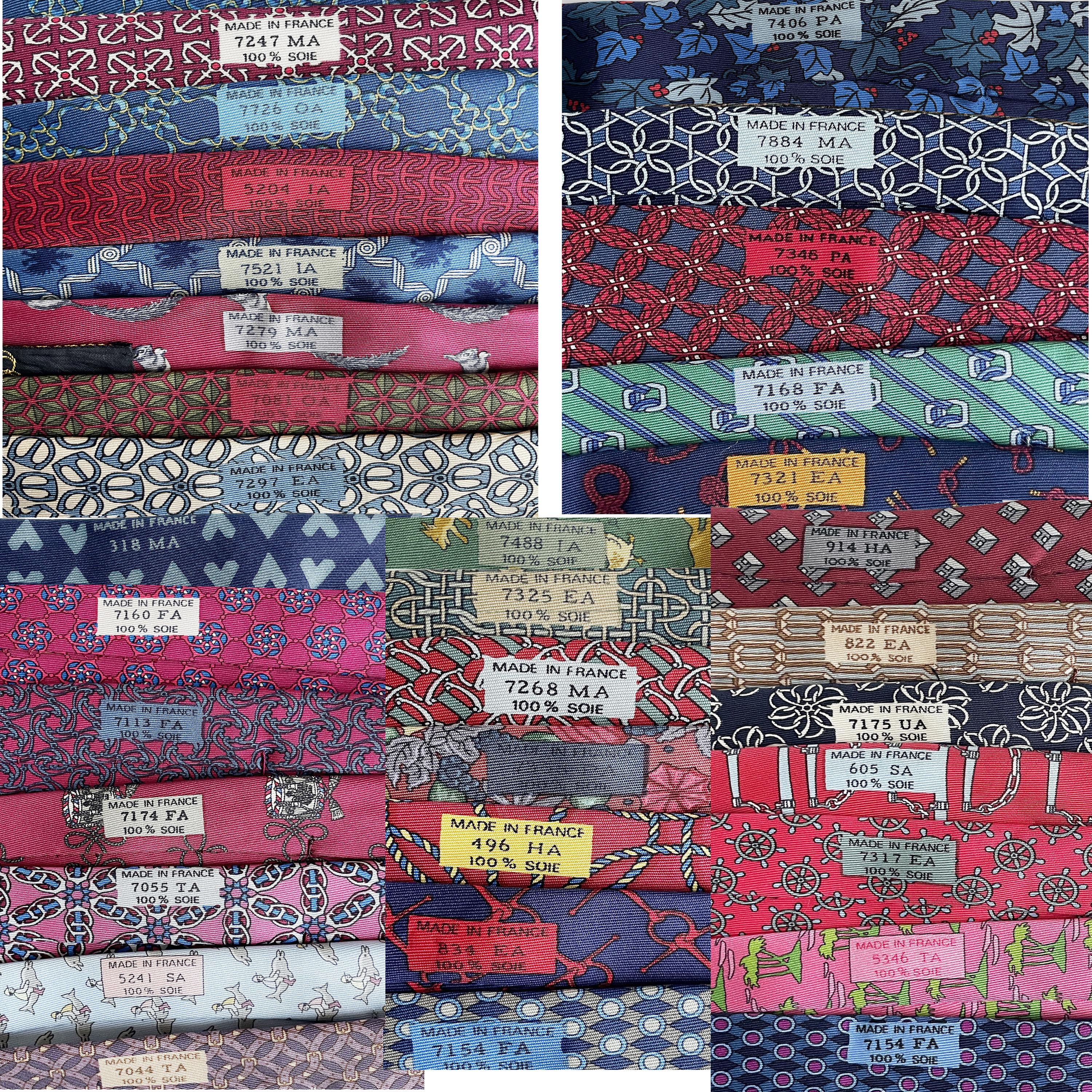 Hermes Necktie Lot of 34 Ties Mens Luxury Silk Rare Vintage Patterns 5