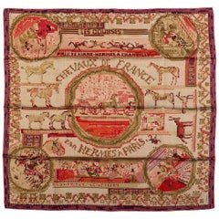 Hermes Needlepoint Silk Scarf