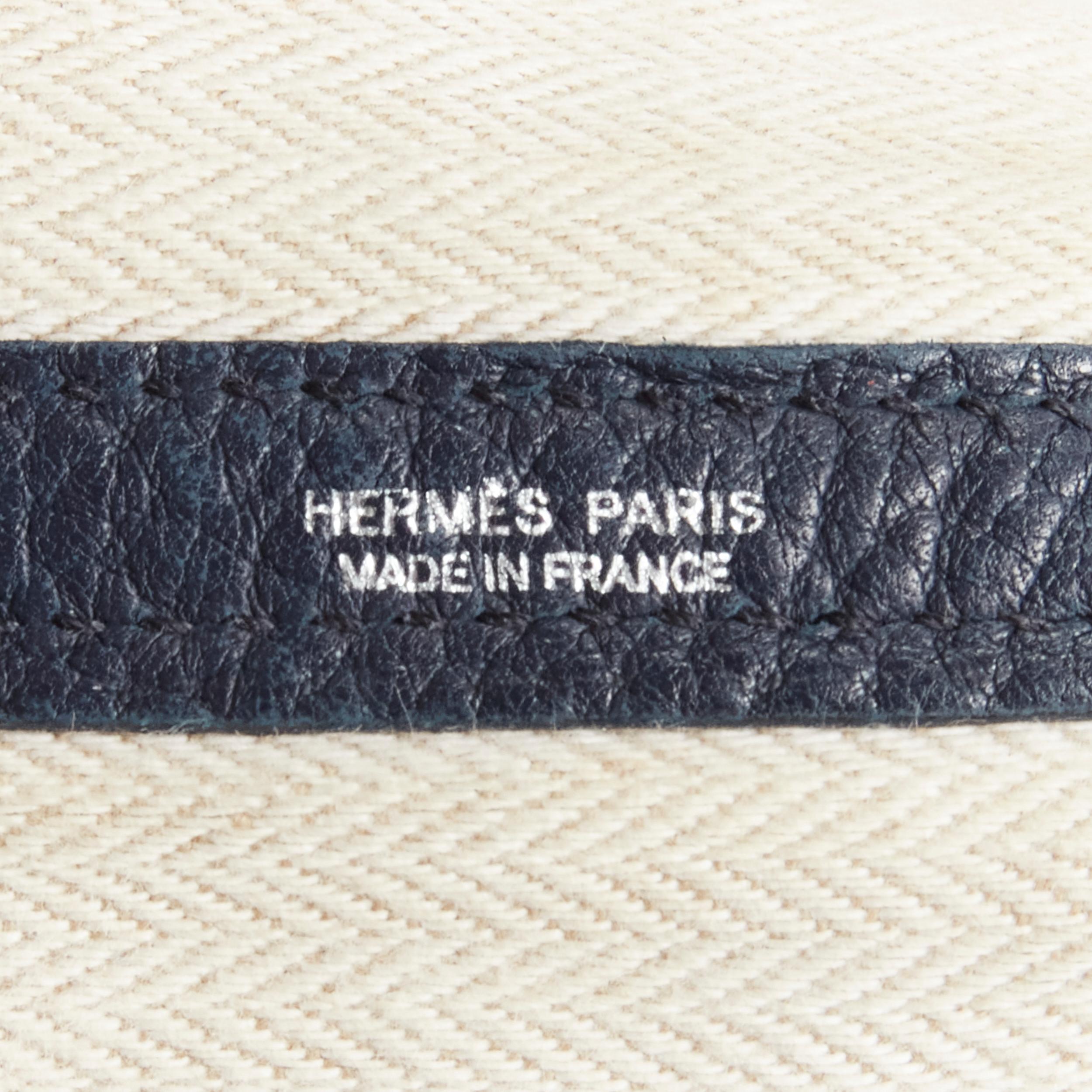 HERMES Negonda Garden Party 36 navy blue leather PHW tote bag 6