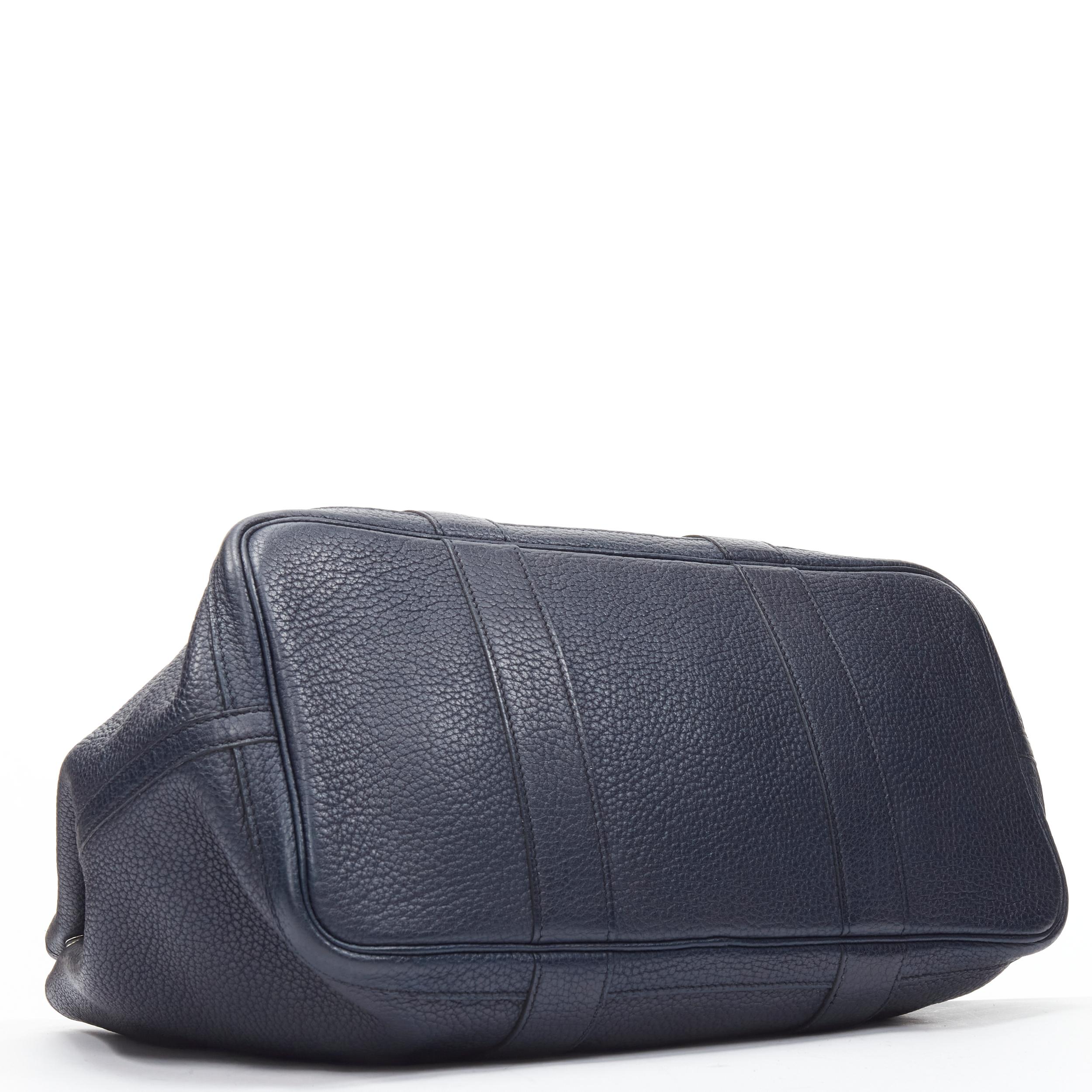 HERMES Negonda Garden Party 36 navy blue leather PHW tote bag 1