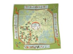 Hermes "Neige d'Antan" Green Scarf