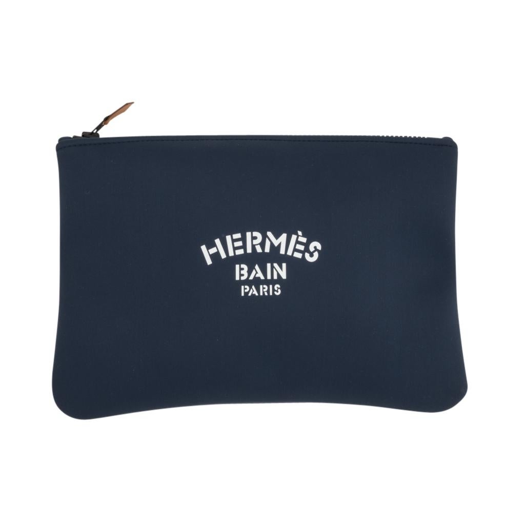 Hermes Neobain Case Blue Medium New