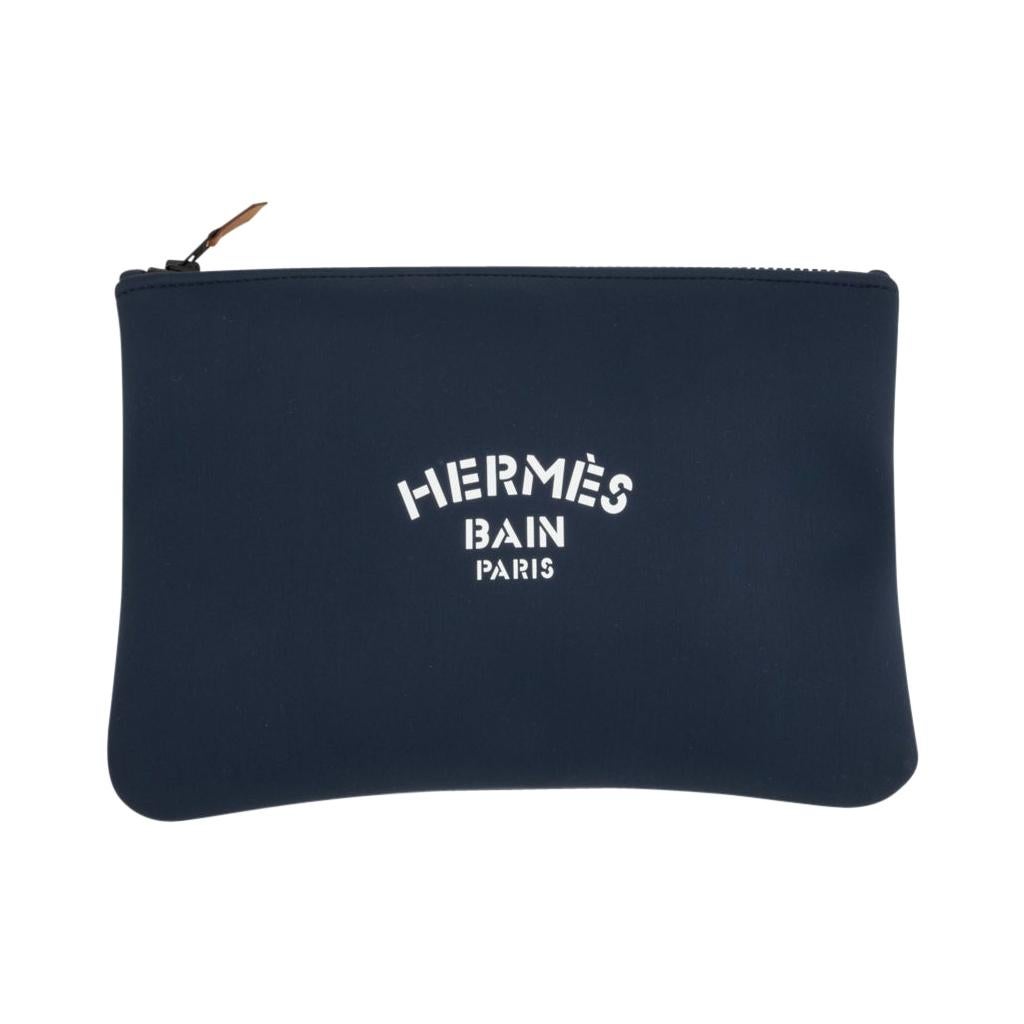 Hermes Neobain Case / Flat Pouch Blue Small New at 1stDibs 