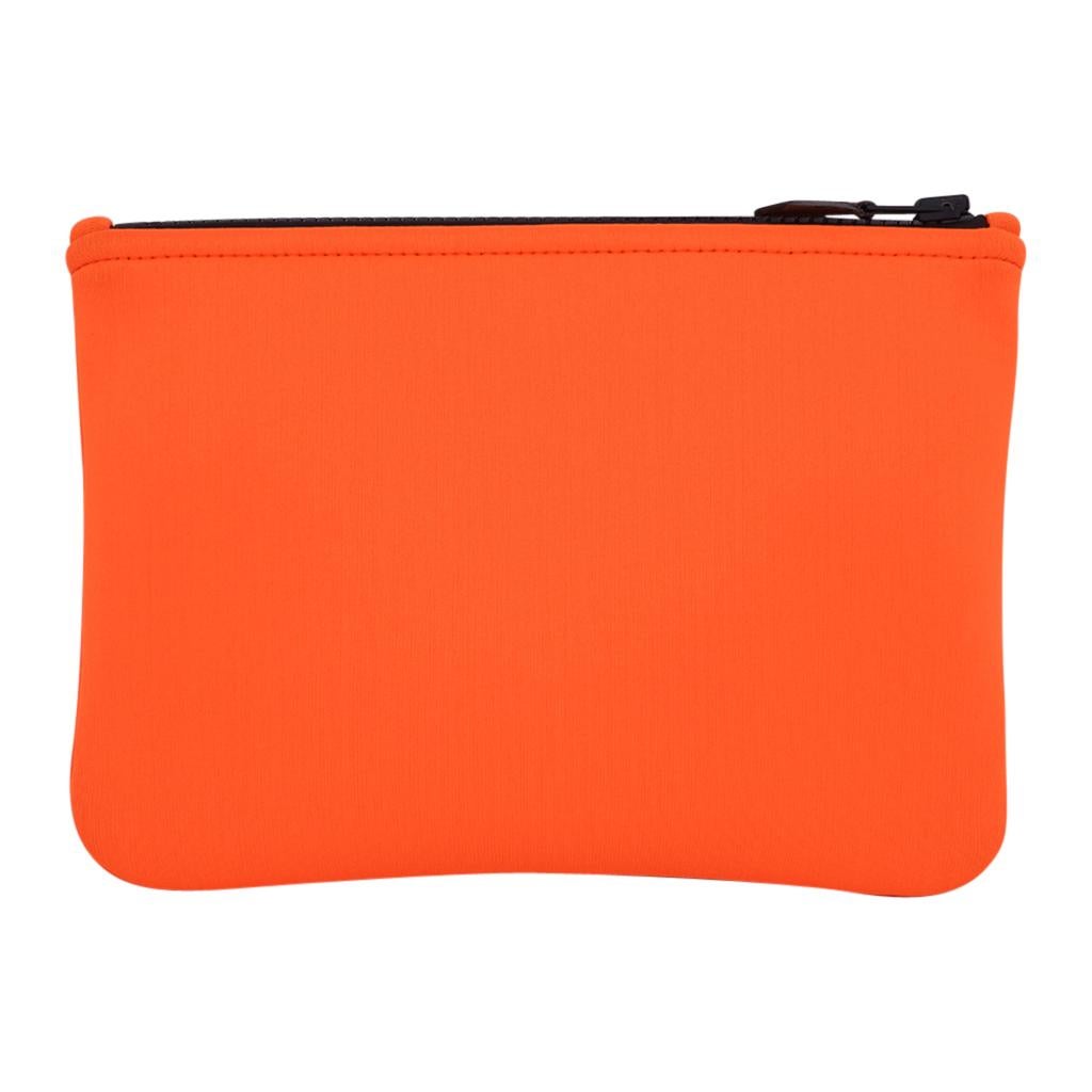 Red Hermes Neobain Case / Flat Pouch Orange Small New