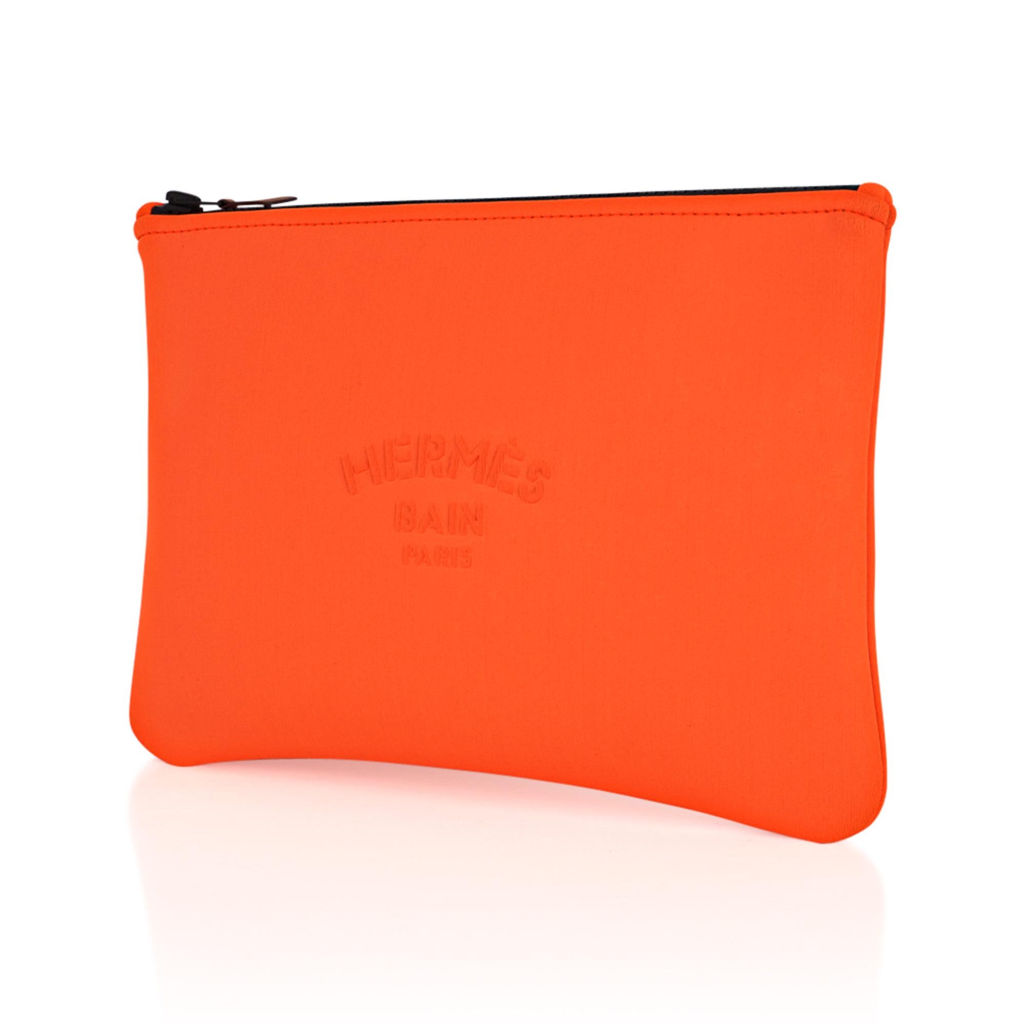Women's or Men's Hermes Neobain Case Neon Orange Small Model