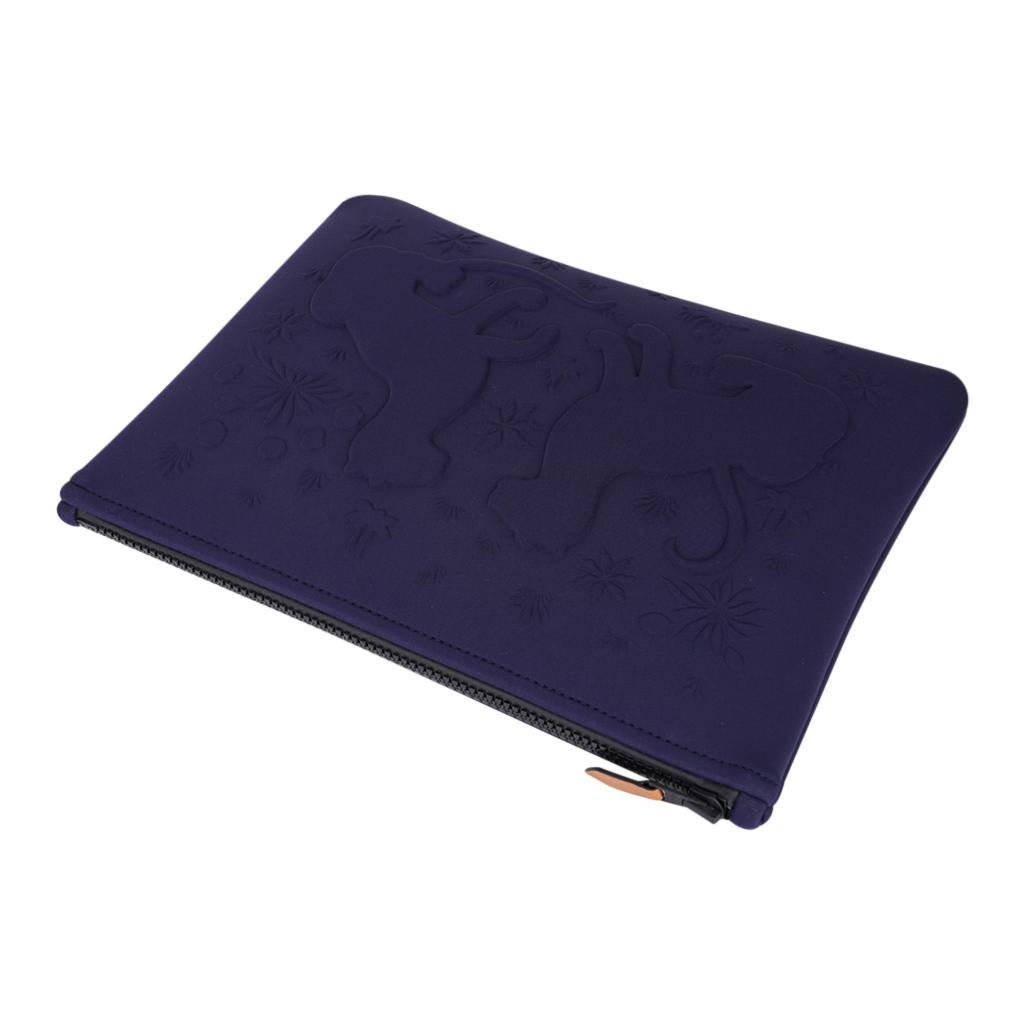Hermes Neobain Les Leopard Embossed Marine Case  Medium Model 1