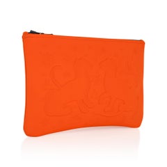 Hermes Neobain Les Leopard Embossed Orange Case  Medium Model