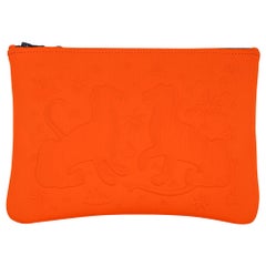 Estuche Hermes Neobain Les Leopardo Estampado Naranja  Modelo Medio