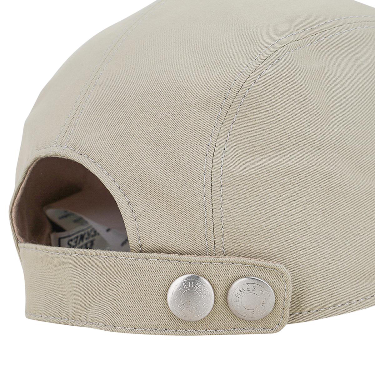 Men's Hermes Nevada Hello Mr Farrier Cap Leather Patch Corde / Gold 59