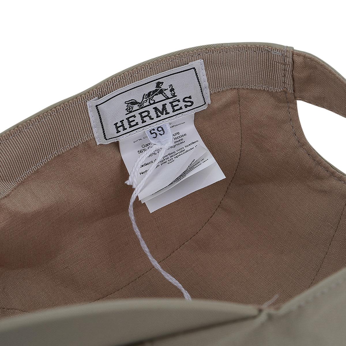 Hermes Nevada Hello Mr Farrier Cap Leather Patch Corde / Gold 59 4