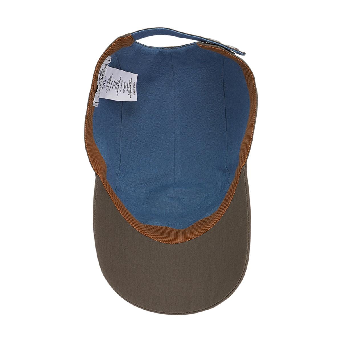 Hermes Nevada Mors Cap Etoupe Cotton Hat 59  3