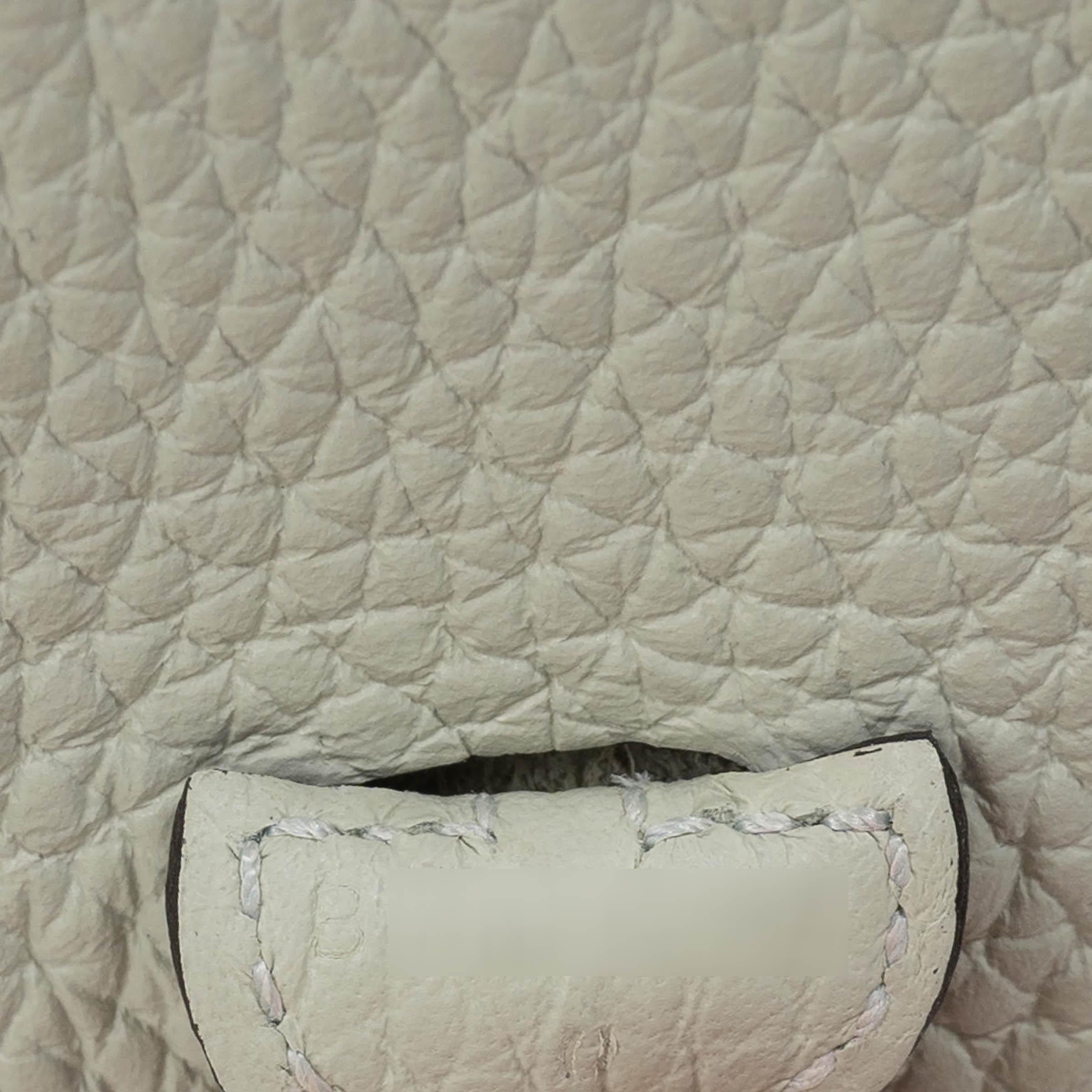 HERMES Neve grey Clemence leather MINI EVELYNE 16 TPM Bag Ghw For Sale 2