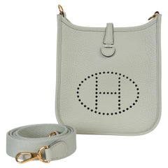 HERMES Neve grigio Clemence pelle MINI EVELYNE 16 TPM Borsa Ghw