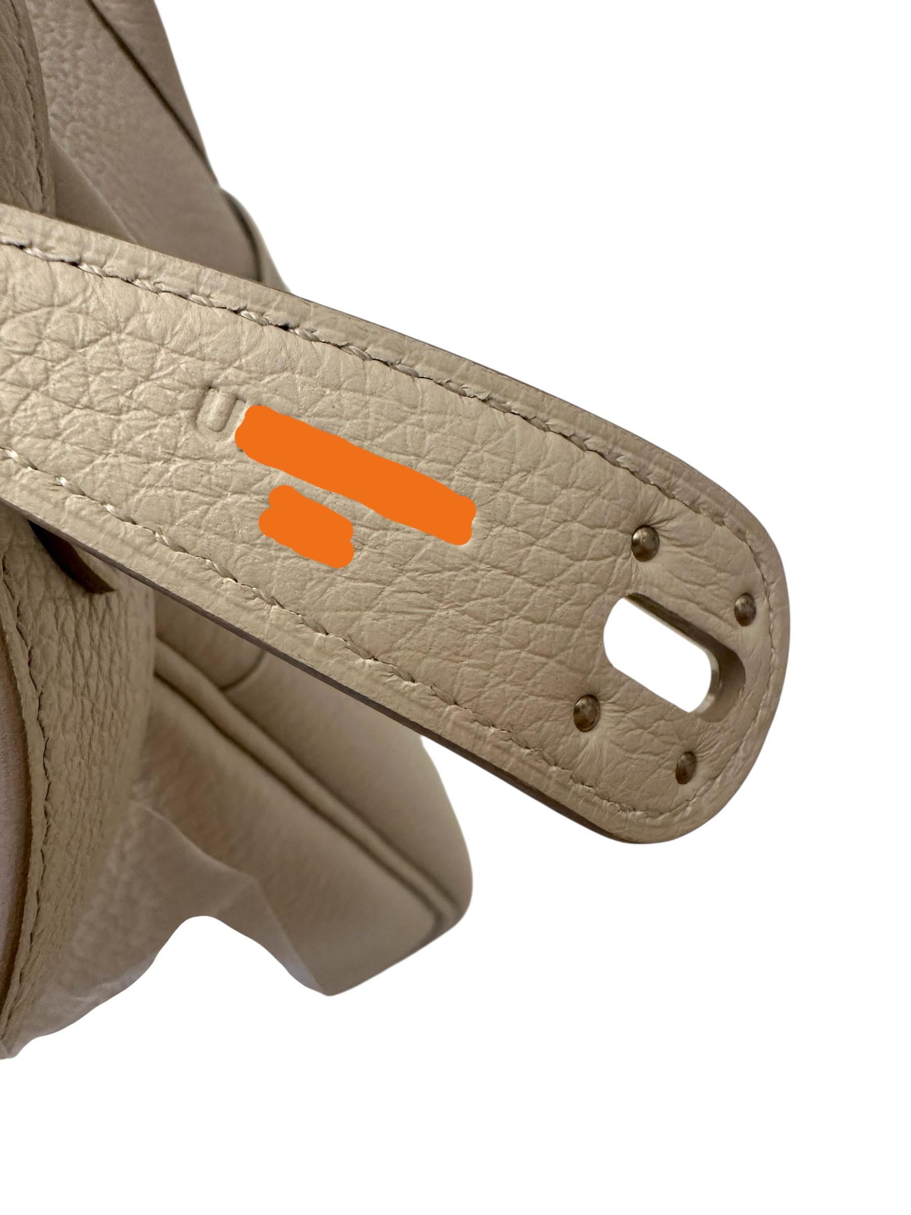 Hermès Sac en cuir Lindy 26 Beton Clemence jamais porté en vente 9