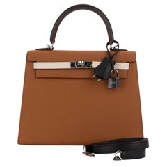 Hermès Cream Epsom 25 cm Sellier Birkin with Palladium at 1stDibs