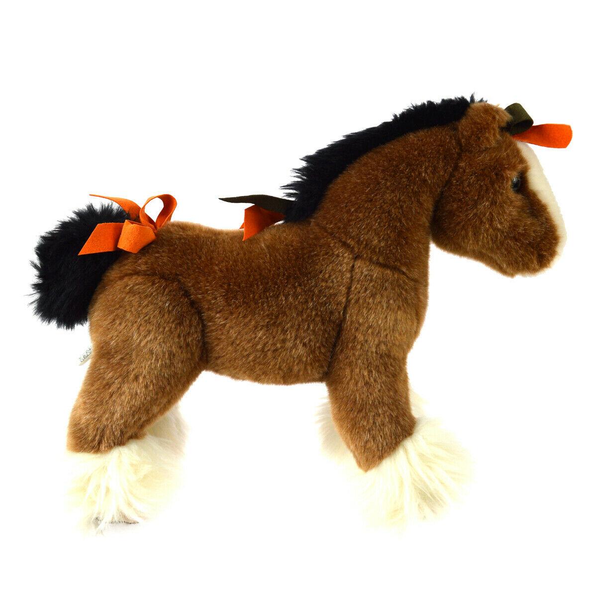 Women's Hermes NEW Acrylic Brown Orange White Horse Children Plush Novelty Toy