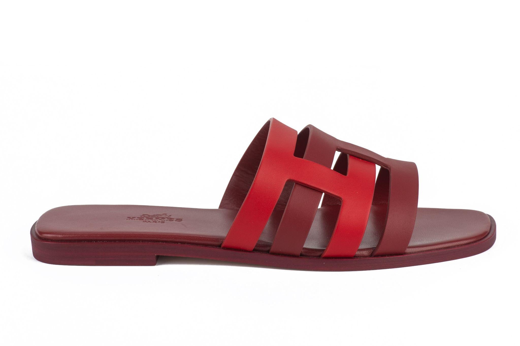 Women's Hermès New Amore Sandal Rouge Grenat For Sale