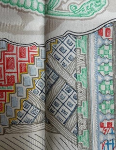 Hermes NEW Argent/ Corail/ Multi Super Silk Quest 90cm Silk Scarf