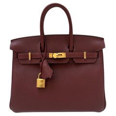Nouveau sac à poignées Hermès B25 Rouge H unisexe - Design du XXIe siècle